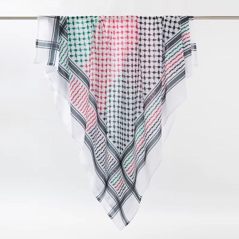 Arab Men Square Keffiyeh Shemagh Scarves Muslim Men'S Head Scarf Middle Eastern Shawl Islamic Clothing Male Hijab Turban