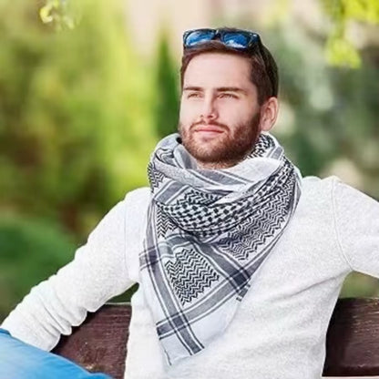 Arab Men Square Keffiyeh Shemagh Scarves Muslim Men'S Head Scarf Middle Eastern Shawl Islamic Clothing Male Hijab Turban