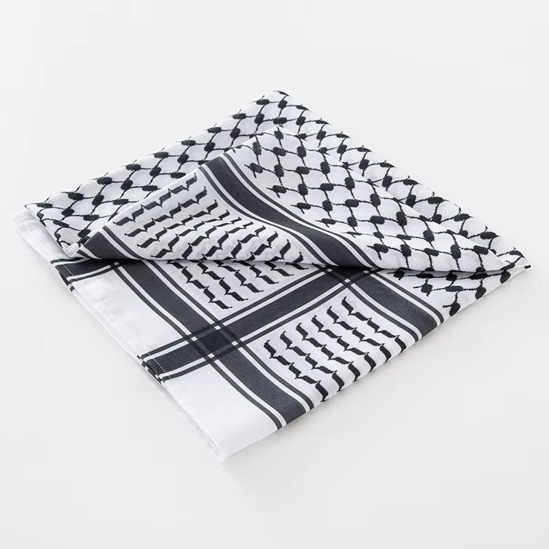 Arab Men Square Keffiyeh Shemagh Scarves Muslim Men'S Head Scarf Middle Eastern Shawl Islamic Clothing Male Hijab Turban
